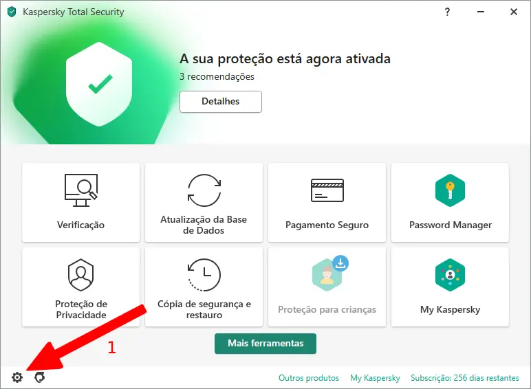 solución de Kaspersky que bloquea el teclado: paso 1